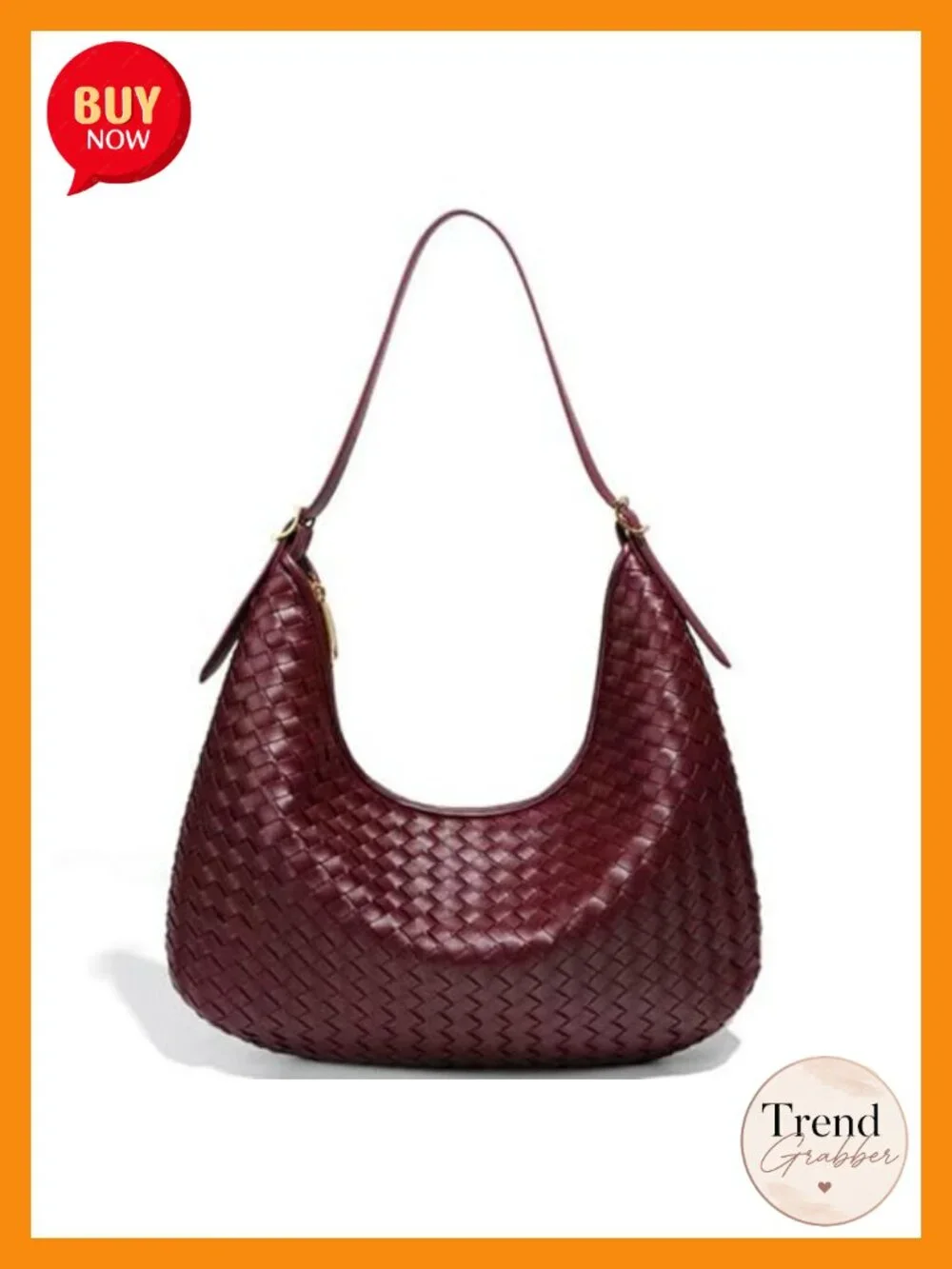 Woven Vegan Leather Hobo Bag Faux Leather Shoulder Bag Tote Lightweight